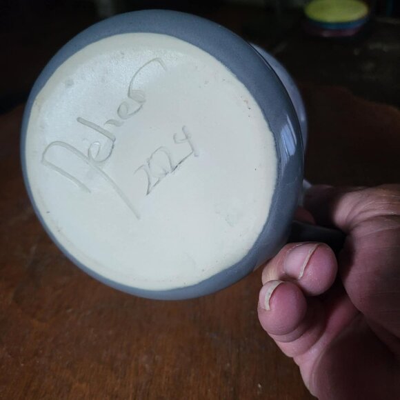 Pair of Artisan Ceramic Coffee Mugs in Gray tones~ Beautiful and large 14 oz - Picture 3 of 8